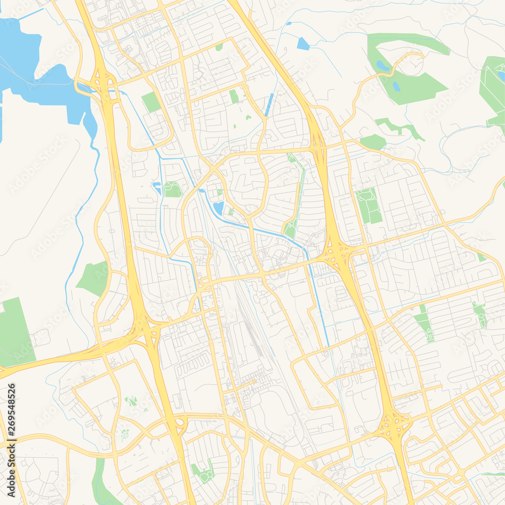 Fototapeta premium Empty vector map of Milpitas, California, USA