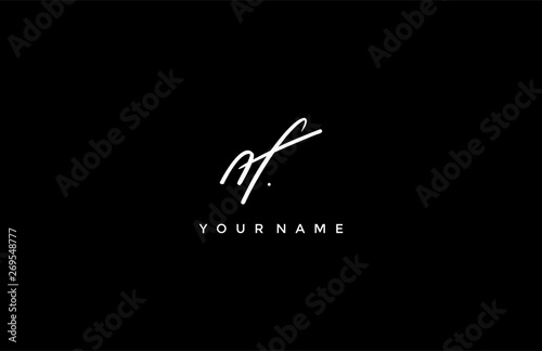 Calligraphy Signature Letter NF Logotype photo