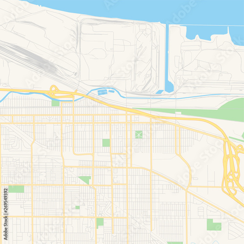 Empty vector map of Gary, Indiana, USA