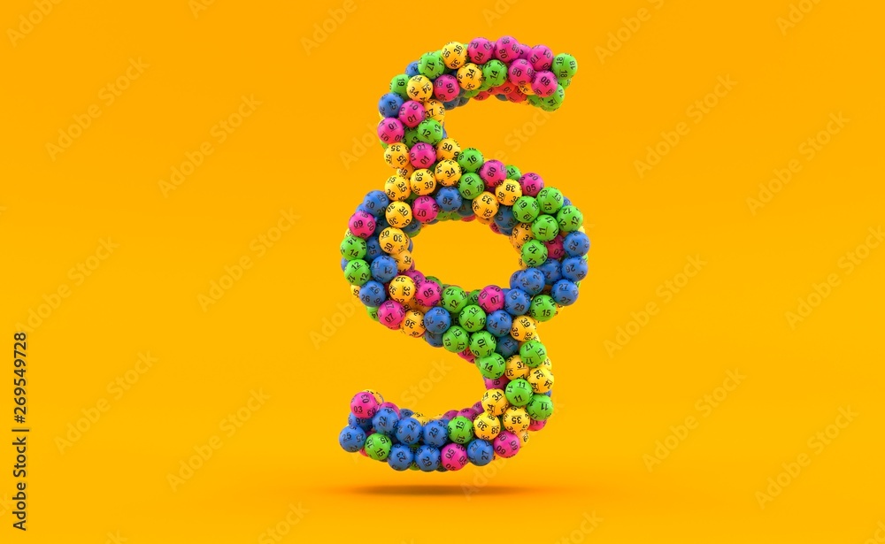 Lottery balls in paragraph symbol