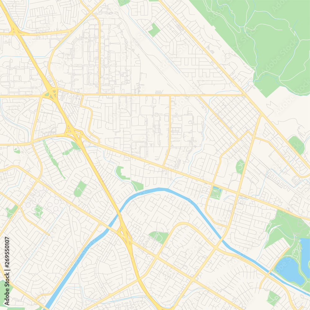 Empty vector map of Union City, California, USA