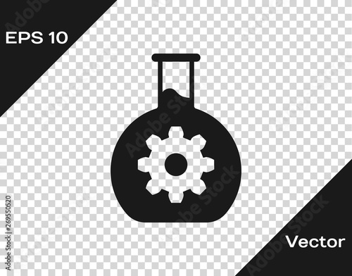 Grey Bioengineering icon isolated on transparent background. Element of genetics and bioengineering icon. Biology, molecule, chemical icon. Vector Illustration