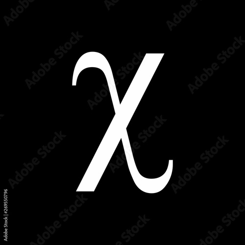 Illustration of Chi greek sign on dark background