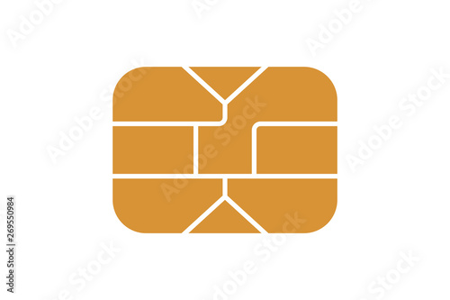 EMV chip icon for bank plastic credit or debit charge card. Vector illustration