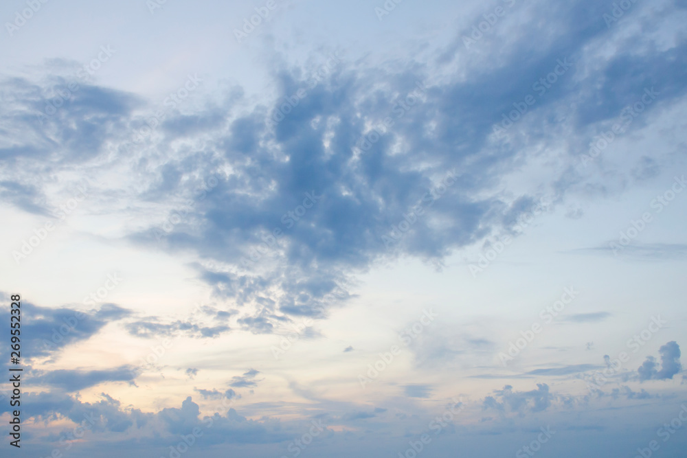 Beautiful sunset sky with blue and gold colors Beautiful sunset sky with blue and gold colors