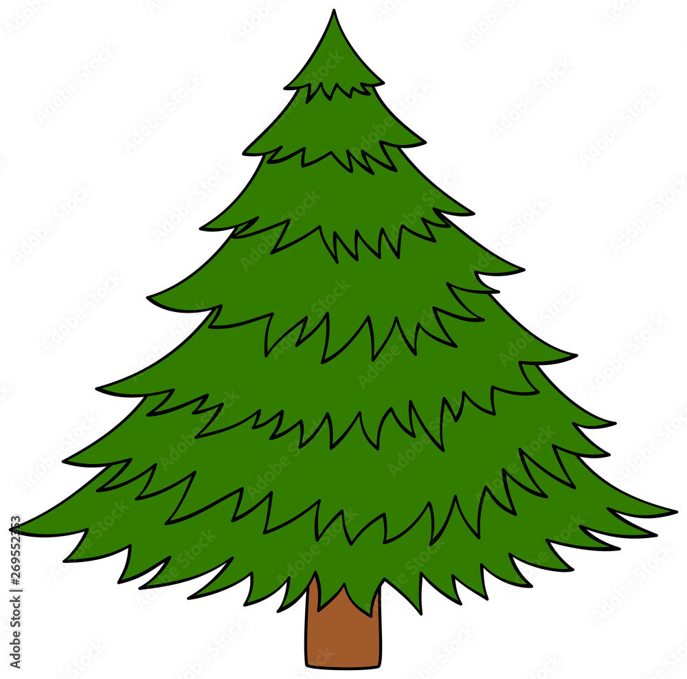 Cartoon pine tree icon. Vector clipart. Cartoon pine tree icon. Vector clipart.