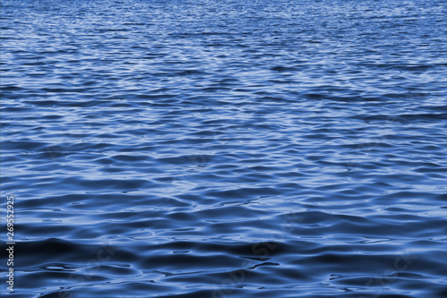 Wavy blue water surface as a landscape background