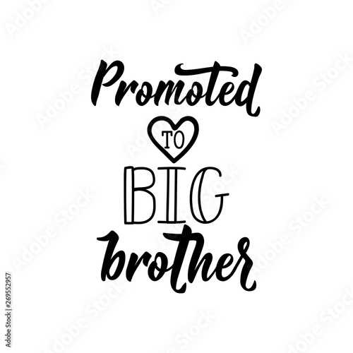 Promoted to big brother. Vector illustration. Lettering. Ink illustration.