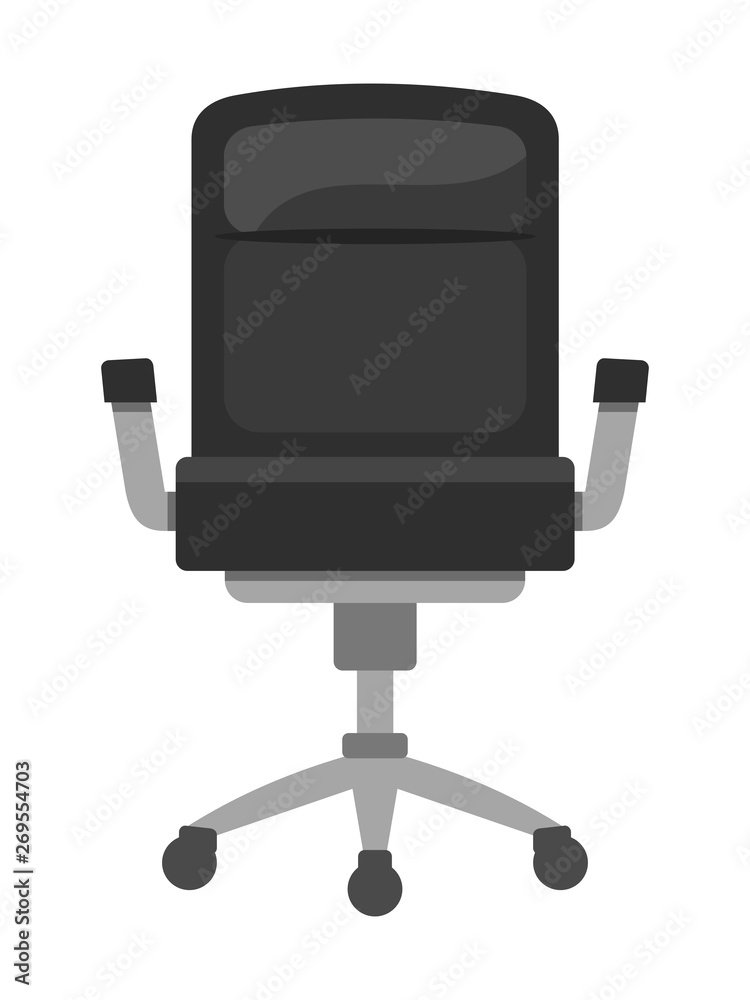 Office chair, flat design on white background