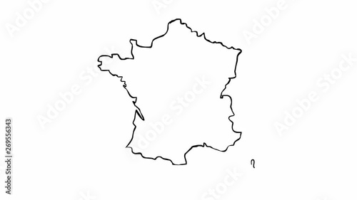 Animated outline map of France 