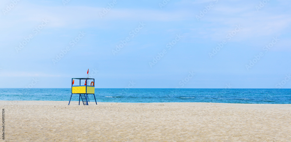 lifeguard tower at the beach. background for summer postcard from vacation lifeguard tower at the beach. background for summer postcard from vacation