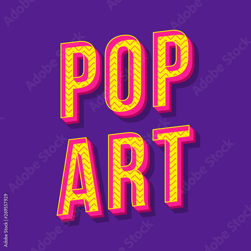Pop art vintage 3d vector lettering