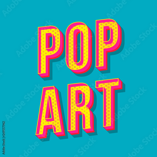 Pop art vintage 3d vector lettering