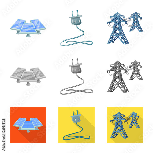 Isolated object of innovation and technology symbol. Set of innovation and nature vector icon for stock.