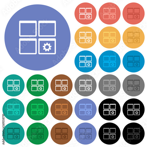 Dashboard settings round flat multi colored icons