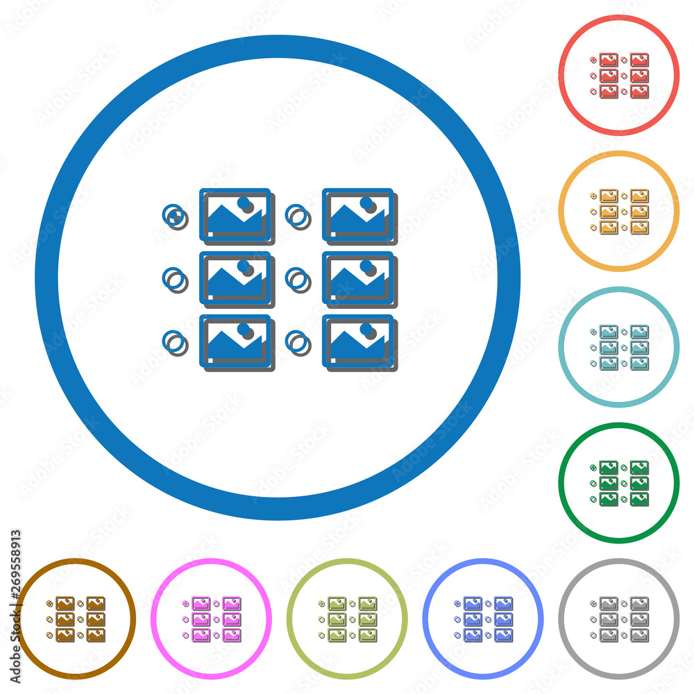 Single image selection with radio buttons icons with shadows and outlines Single image selection with radio buttons icons with shadows and outlines