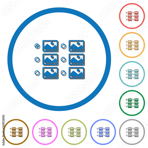 Single image selection with radio buttons icons with shadows and outlines