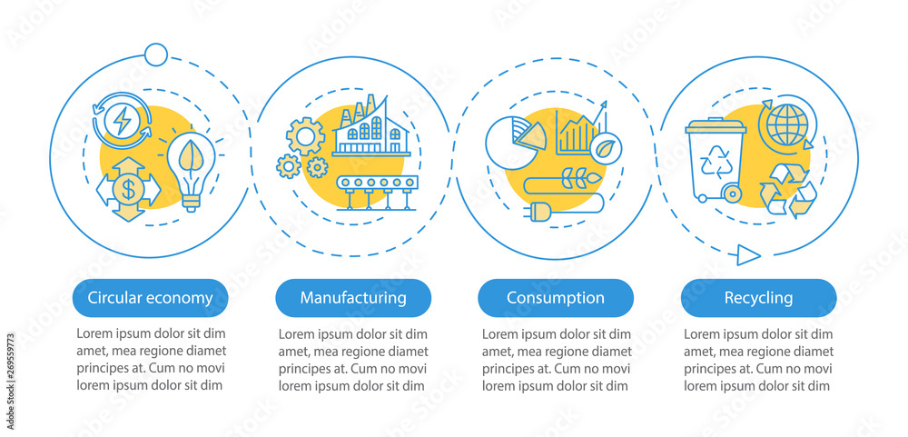 Circular economy vector infographic template