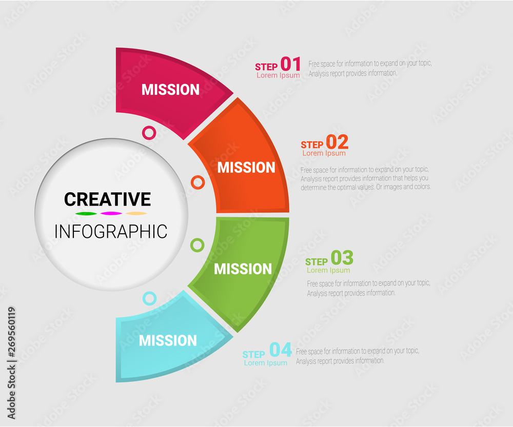 Template for cycle diagram, graph, presentation and round chart. Business concept with 4 equal options, parts, steps or processes. Startup layout for your project. Template for cycle diagram, graph, presentation and round chart. Business concept with 4 equal options, parts, steps or processes. Startup layout for your project.