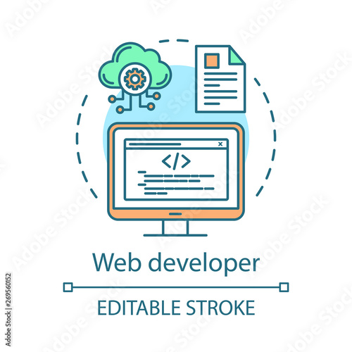 Web developer concept icon