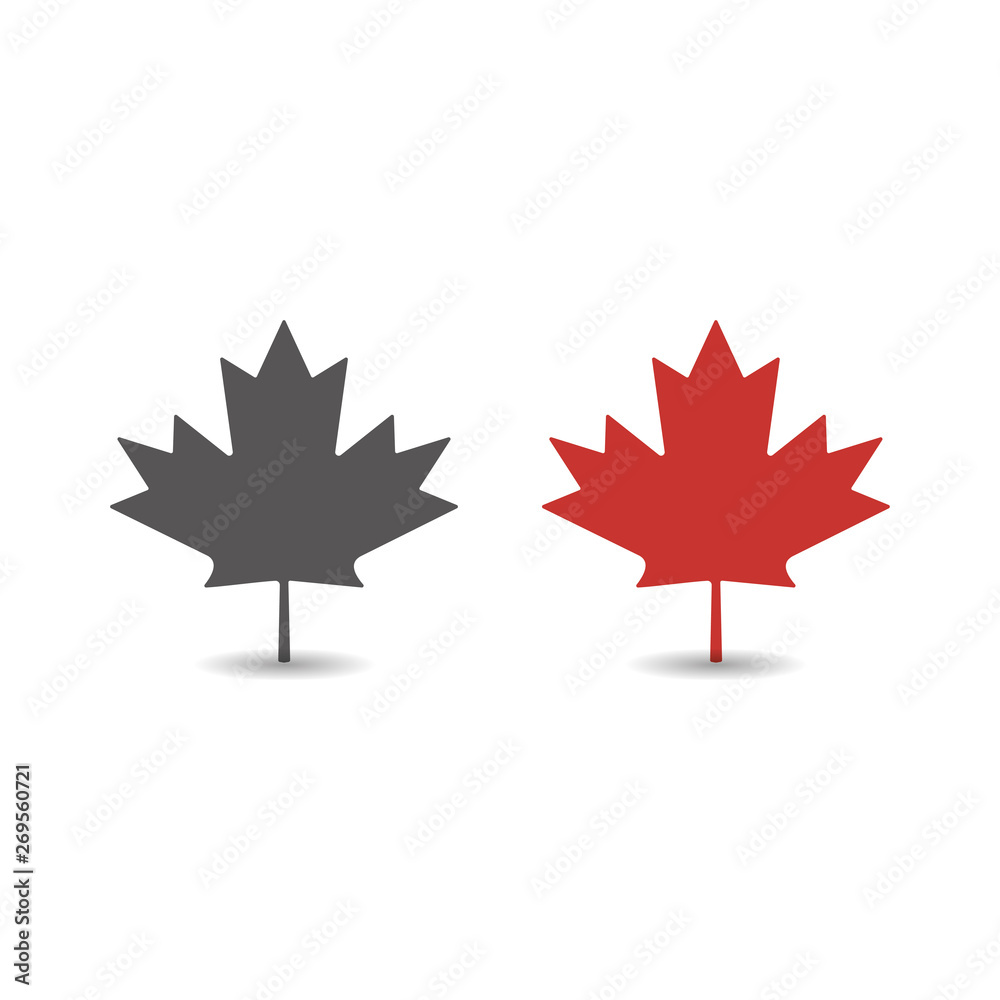 Autumn red maple leaf icon simple flat style vector illustration. Autumn red maple leaf icon simple flat style vector illustration.