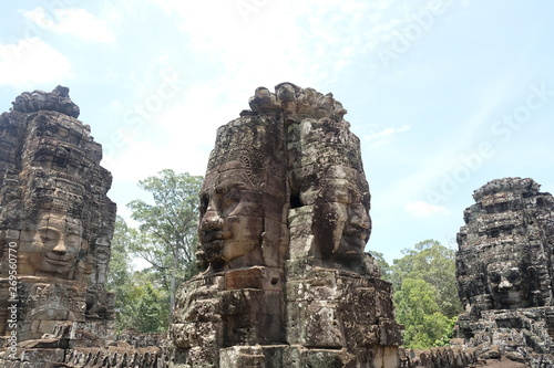 Les visages du temps de Bayon à Angkor, Cambodge
