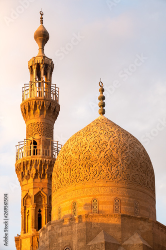 The Aqsunqur mosque in Cairo Egypt at sunset photo