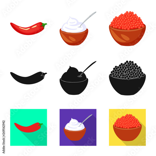 Vector design of taste and product icon. Collection of taste and cooking vector icon for stock.