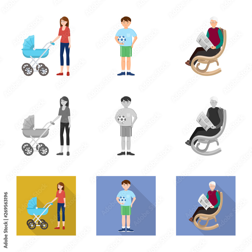 Vector illustration of character and avatar logo. Set of character and portrait vector icon for stock. Vector illustration of character and avatar logo. Set of character and portrait vector icon for stock.
