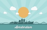 Amsterdam skyline - Netherlands - vector illustration - Vector