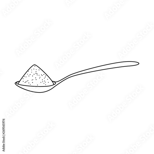 Isolated object of spoon and salty sign. Set of spoon and hill  vector icon for stock.