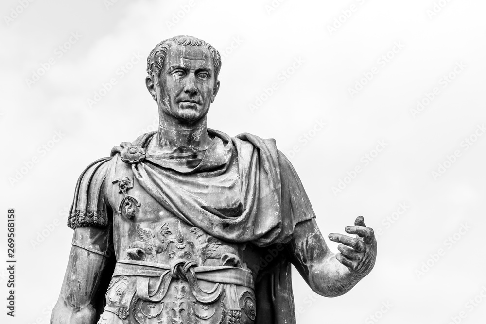 Statue of Roman Emperor Julius Caesar at Roman Forum, Rome, Italy