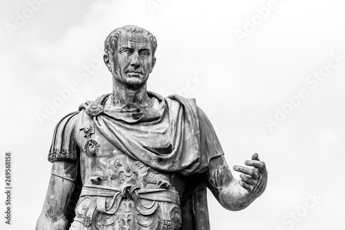 Statue of Roman Emperor Julius Caesar at Roman Forum, Rome, Italy
