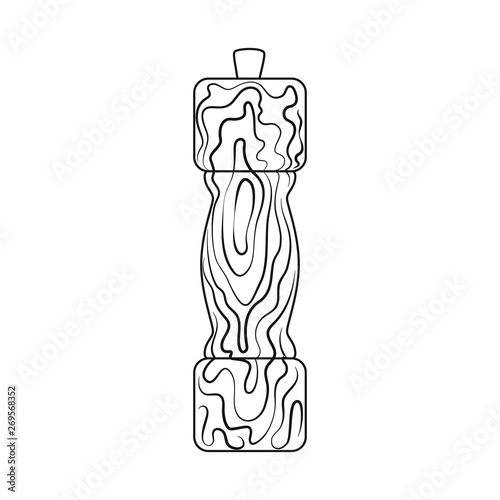 Vector design of saltcellar  and seasoning sign. Collection of saltcellar  and wooden  vector icon for stock.