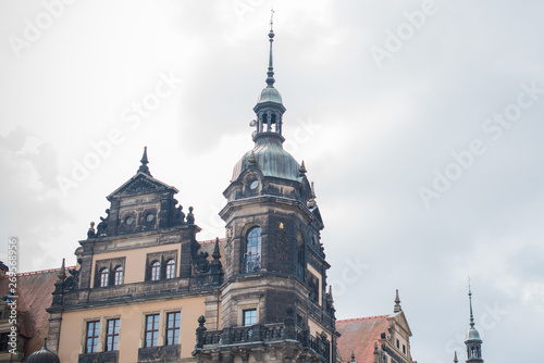 Dresden , Germany - MAY 4, 2019. Tourism concept. Beautiful view of city streets, centre of city. Vacation in Dresden 