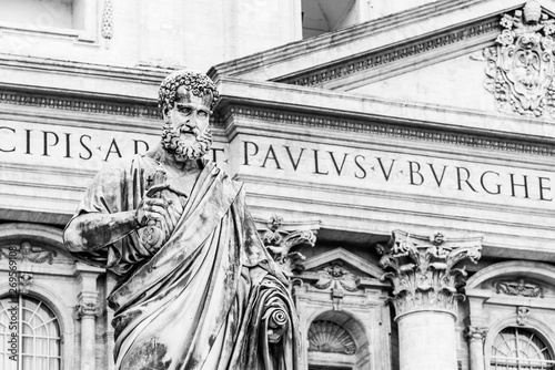 Statue of Saint Peter with key from Kingdom of Heaven. Vatican City