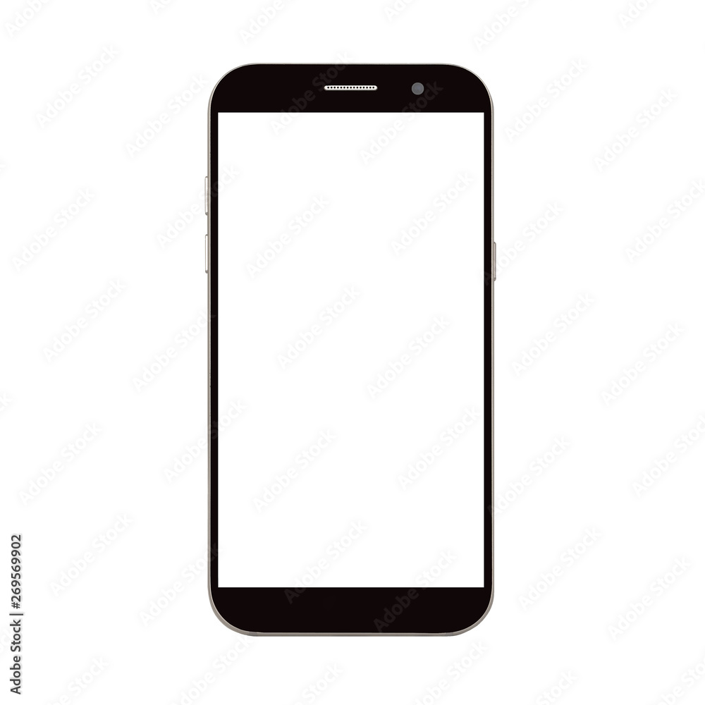 black smart phone with blank screen isolated on white black smart phone with blank screen isolated on white