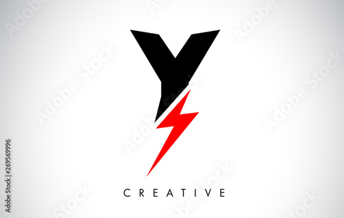 Free Download Y Letter Logo Design With Lighting Thunder Bolt. Electric Bolt Letter Logo - GFXLoad