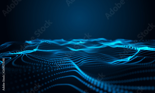 Modern curve effect 3d blue background