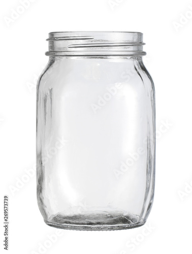 Canvas Print Glass jar kitchen utensil (with clipping path) isolated on white background