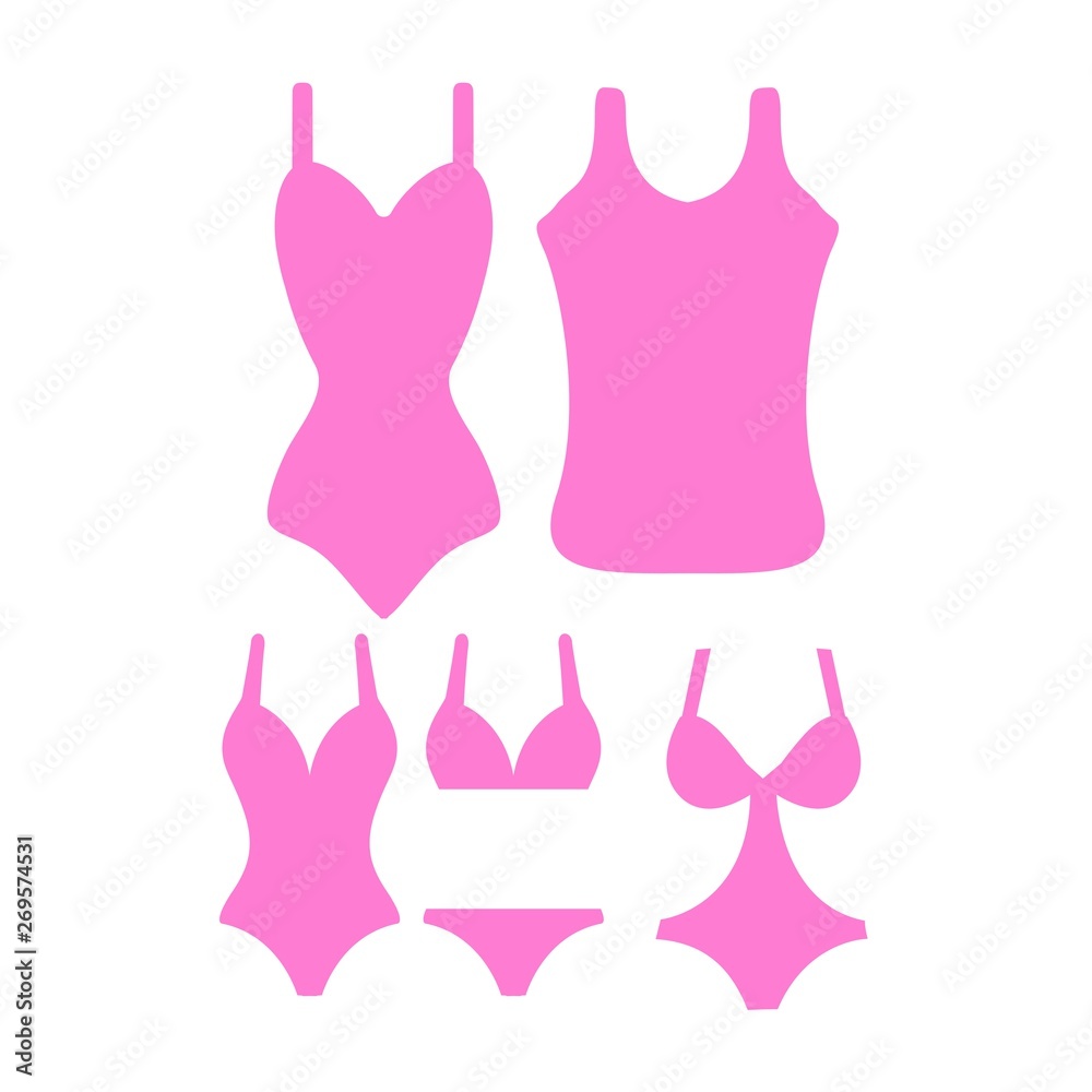 women's swimsuit design set. Fashion bikini collection.