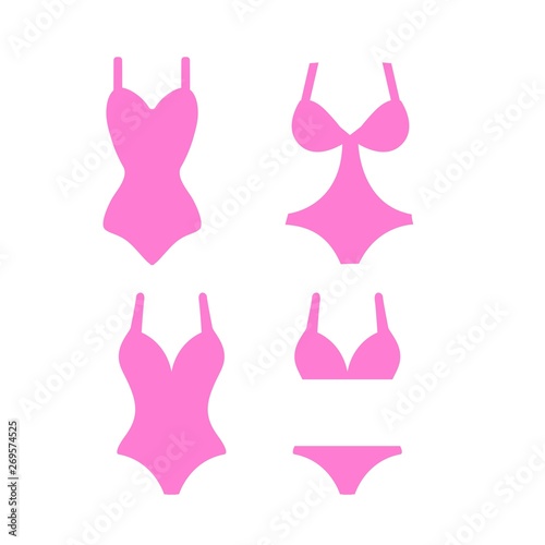 women's swimsuit design set. Fashion bikini collection.