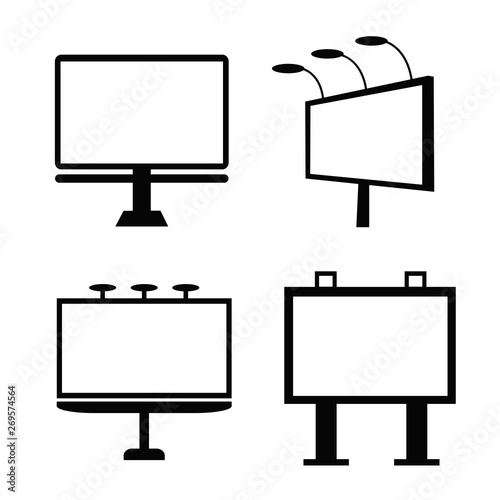 billboard advertising, marketing icon set