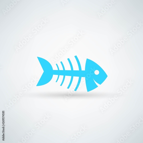 blue fish icon on white background