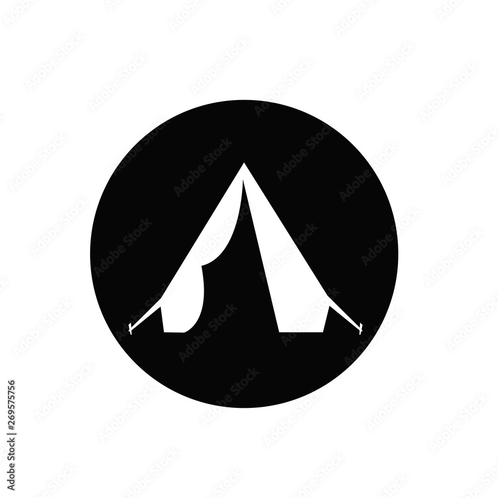 Camping tent icon sign symbol for design