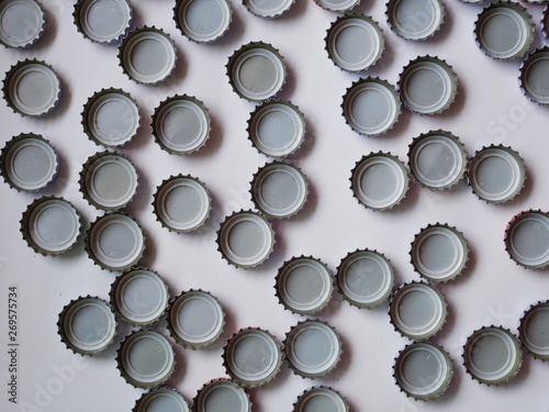 bottle caps isolated white background