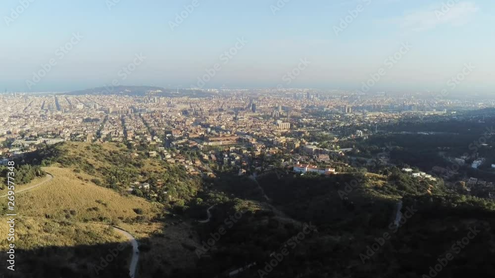 Aerial view in Barcelona. Tibidabo Area. Catalonia.Spain- 4k Drone Video Aerial view in Barcelona. Tibidabo Area. Catalonia.Spain- 4k Drone Video