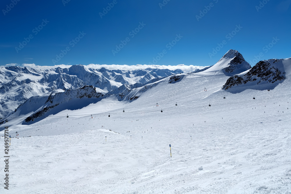 View of one of the slopes in the resort of Solden