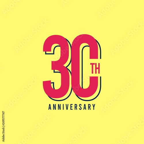 30 Th Anniversary Vector Template Design Illustration