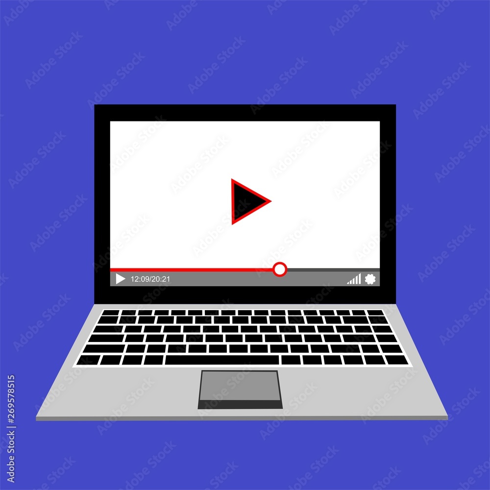 Modern video player design template for web and mobile apps flat style. Vector illustration Modern video player design template for web and mobile apps flat style. Vector illustration